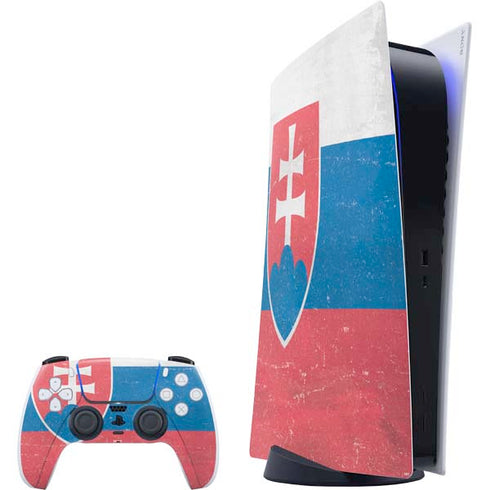 Slovakia Flag Distressed PS5 Digital Edition Bundle Skin
