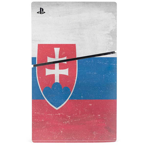 Slovakia Flag Distressed PS5 Slim Disk Bundle Skin
