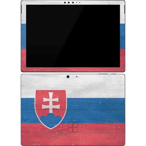 Slovakia Flag Distressed Surface Pro 7 Skin