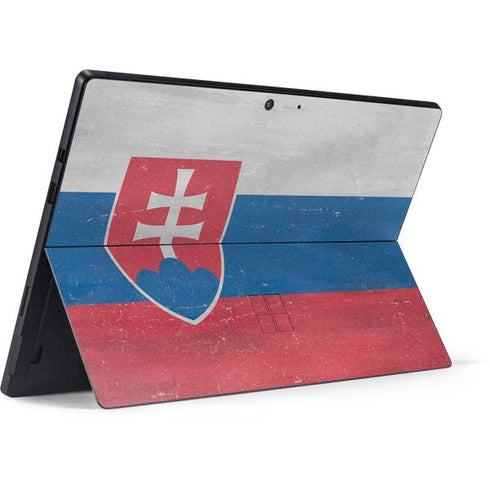 Slovakia Flag Distressed Surface Pro 7 Skin