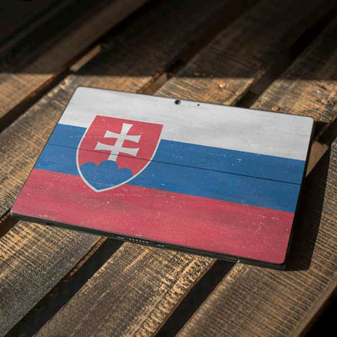 Slovakia Flag Distressed Surface Pro 7 Skin