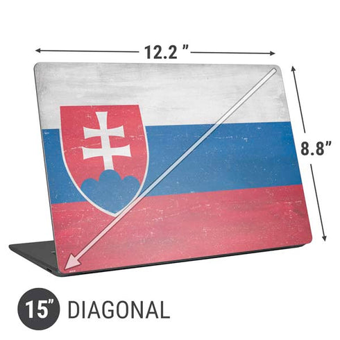Slovakia Flag Distressed Universal Laptop 15in (12.2 x 8.8in) Skin