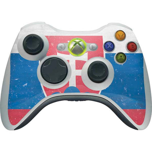 Slovakia Flag Distressed Xbox 360 Wireless Controller Skin