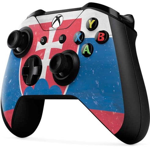 Slovakia Flag Distressed Xbox One X Controller Skin