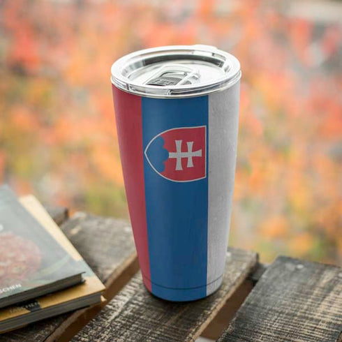 Slovakia Flag Distressed Yeti 20oz Tumbler Skin