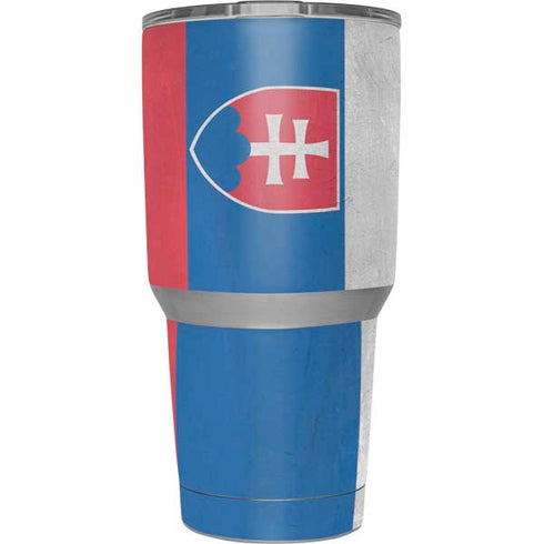 Slovakia Flag Distressed Yeti 30oz Rambler Tumbler Skin