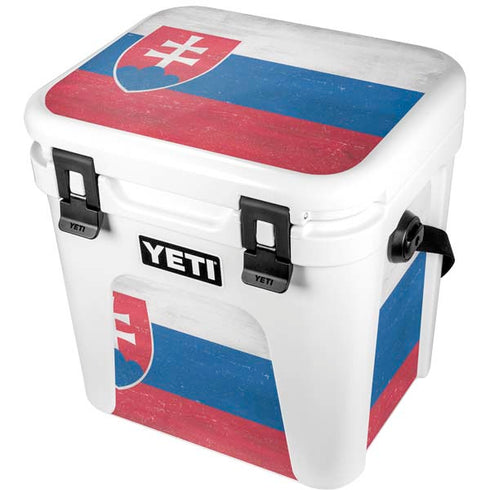 Slovakia Flag Distressed YETI Roadie 24 Hard Cooler Skin