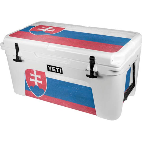 Slovakia Flag Distressed YETI Tundra 65 Hard Cooler Skin