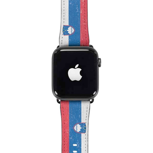 Slovenia Flag Distressed Apple Watch Band 42-44mm