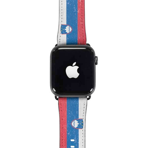 Slovenia Flag Distressed Apple Watch Band 38-40mm