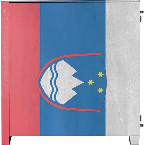 Slovenia Flag Distressed Corsair 4000D Tempered Glass Mid-Tower ATX Case Skin