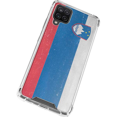 Slovenia Flag Distressed Galaxy A12 Clear Case