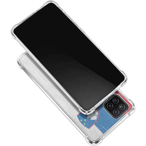 Slovenia Flag Distressed Galaxy A12 Clear Case