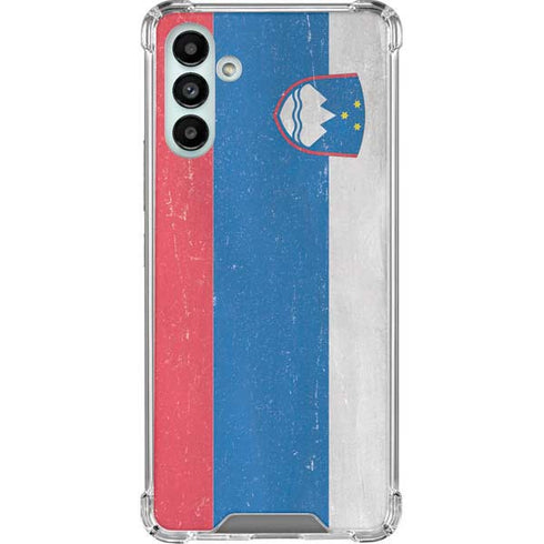 Slovenia Flag Distressed Galaxy A13 5G Clear Case