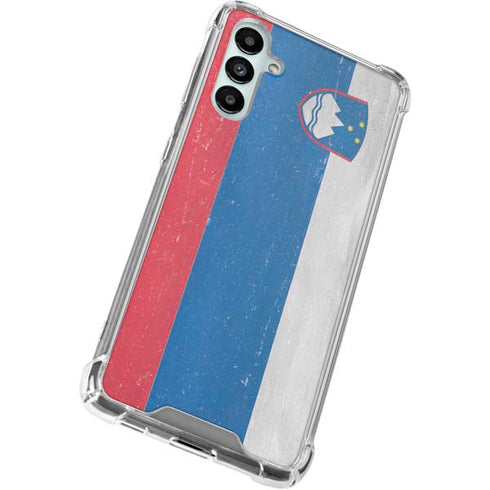Slovenia Flag Distressed Galaxy A14 5G Clear Case