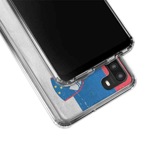 Slovenia Flag Distressed Galaxy A21 Clear Case