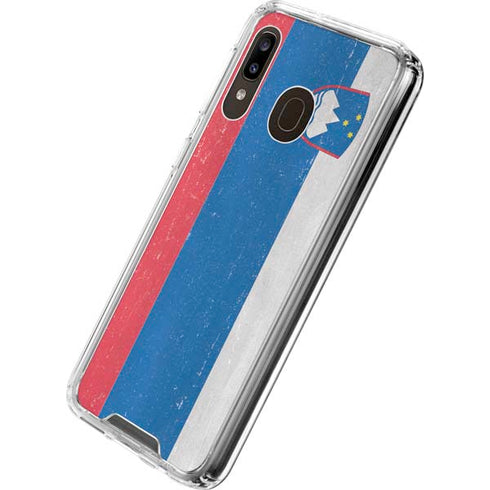 Slovenia Flag Distressed Galaxy A30 Clear Case