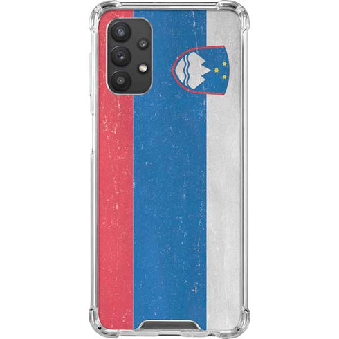 Slovenia Flag Distressed Galaxy A32 5G Clear Case