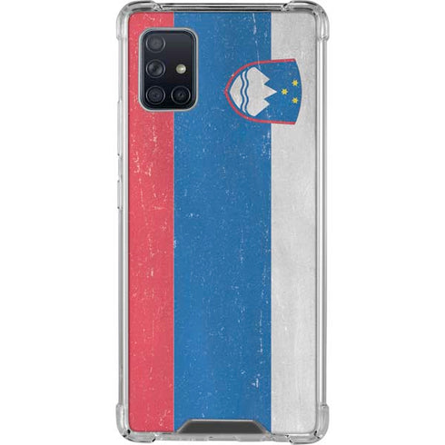 Slovenia Flag Distressed Galaxy A51 5G Clear Case