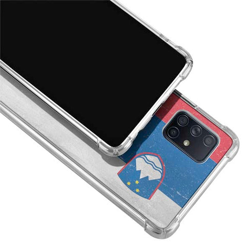 Slovenia Flag Distressed Galaxy A51 5G Clear Case