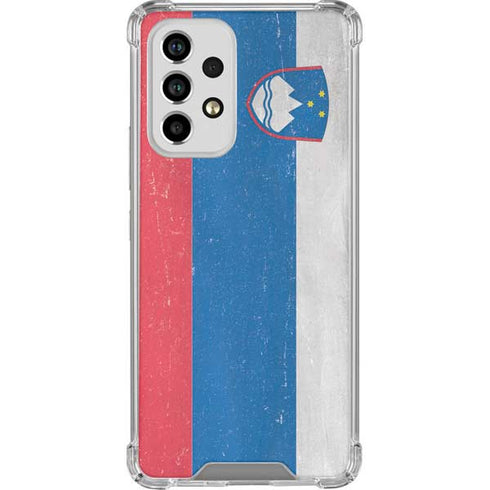 Slovenia Flag Distressed Galaxy A53 5G Clear Case
