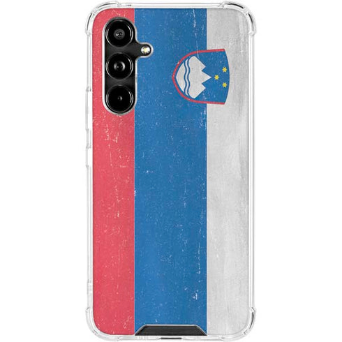 Slovenia Flag Distressed Galaxy A54 5G Clear Case