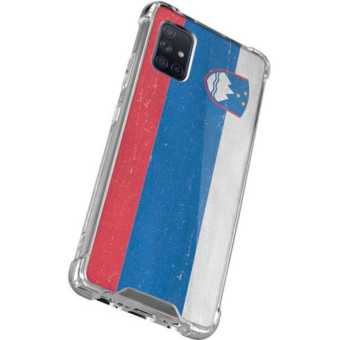 Slovenia Flag Distressed Galaxy A71 5G Clear Case