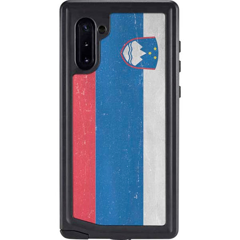 Slovenia Flag Distressed Galaxy Note 10 Waterproof Case