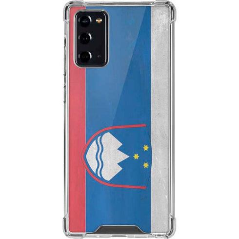 Slovenia Flag Distressed Galaxy Note20 5G Clear Case