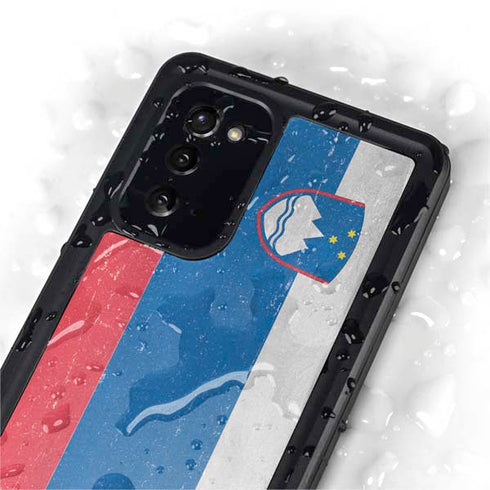 Slovenia Flag Distressed Galaxy Note20 5G Waterproof Case