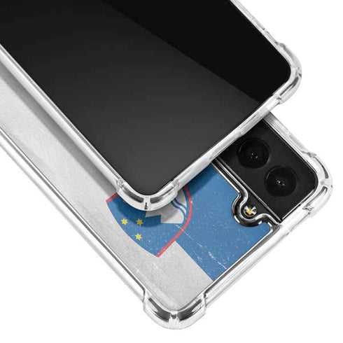 Slovenia Flag Distressed Galaxy S21 5G Clear Case