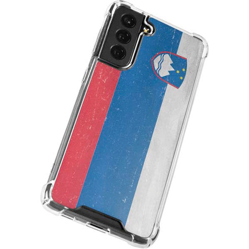 Slovenia Flag Distressed Galaxy S21 FE Clear Case