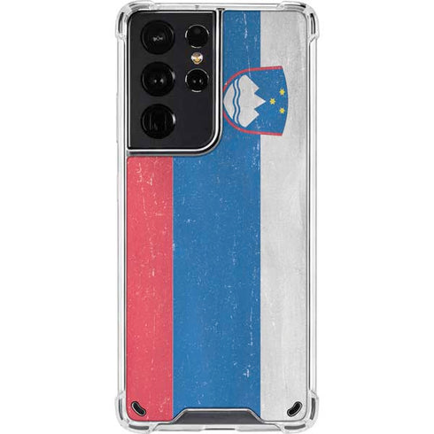 Slovenia Flag Distressed Galaxy S21 Ultra 5G Clear Case