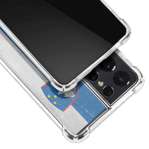 Slovenia Flag Distressed Galaxy S21 Ultra 5G Clear Case