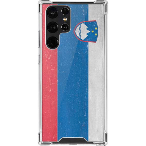 Slovenia Flag Distressed Galaxy S22 Ultra Clear Case