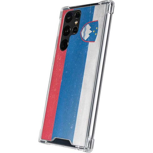 Slovenia Flag Distressed Galaxy S22 Ultra Clear Case