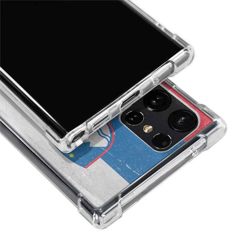 Slovenia Flag Distressed Galaxy S22 Ultra Clear Case