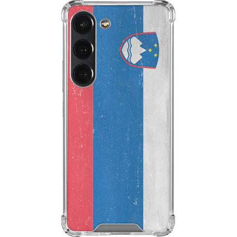 Slovenia Flag Distressed Galaxy S23 Clear Case