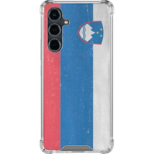 Slovenia Flag Distressed Galaxy S23 FE Clear Case