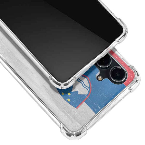 Slovenia Flag Distressed Galaxy S23 FE Clear Case