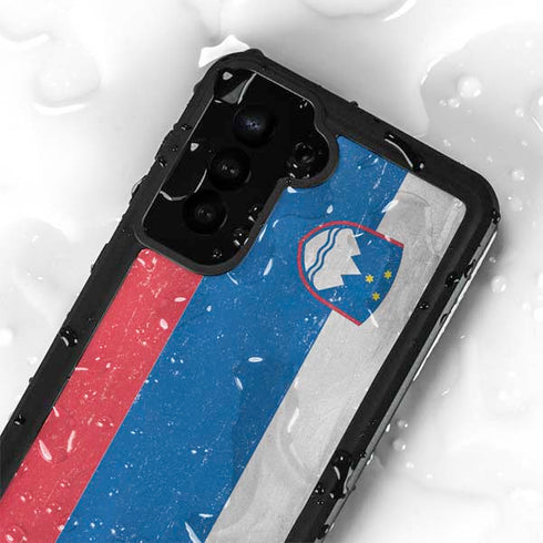 Slovenia Flag Distressed Galaxy S23 Plus Waterproof Case
