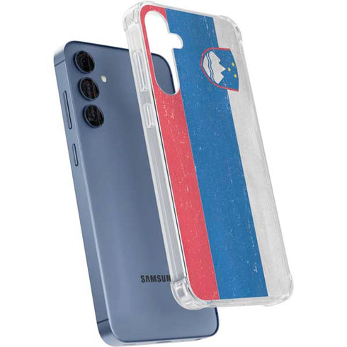 Slovenia Flag Distressed Galaxy S24 Clear Case