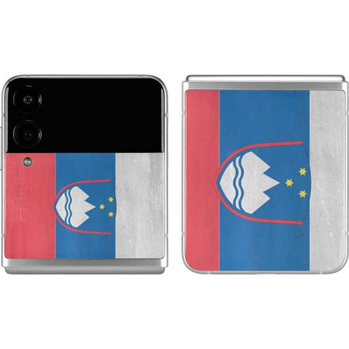 Slovenia Flag Distressed Galaxy Z Flip4 5G Skin