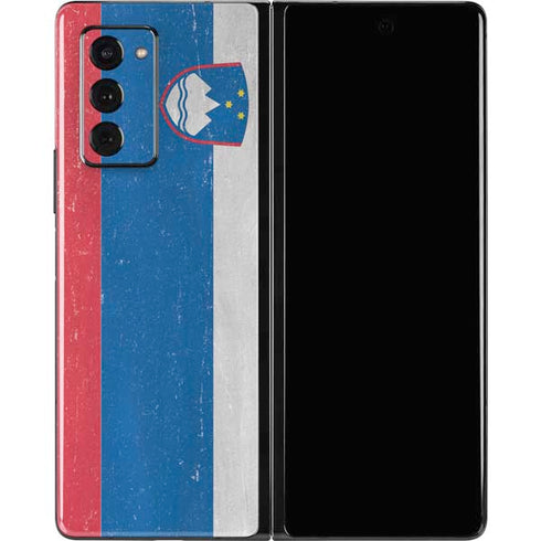 Slovenia Flag Distressed Galaxy Z Fold2 5G Skin