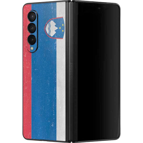 Slovenia Flag Distressed Galaxy Z Fold3 5G Skin