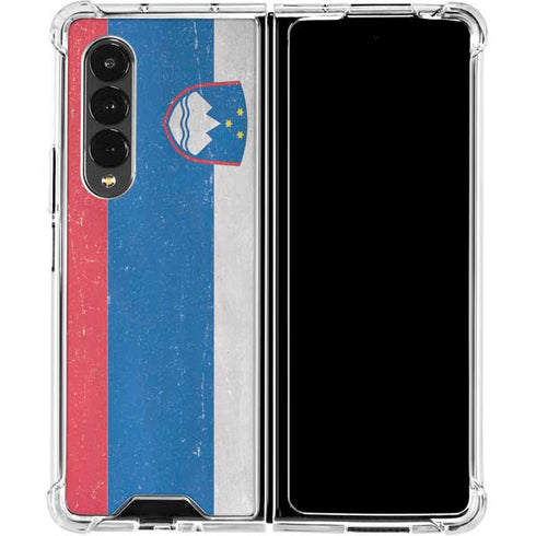 Slovenia Flag Distressed Galaxy Z Fold4 5G Clear Case