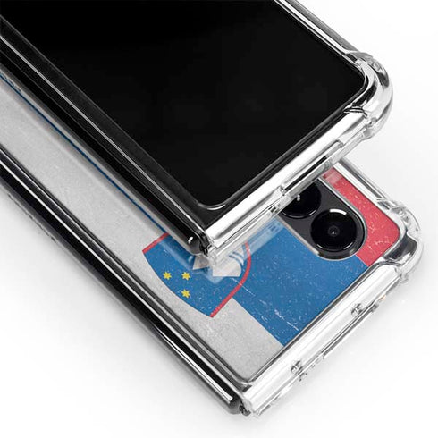 Slovenia Flag Distressed Galaxy Z Fold4 5G Clear Case