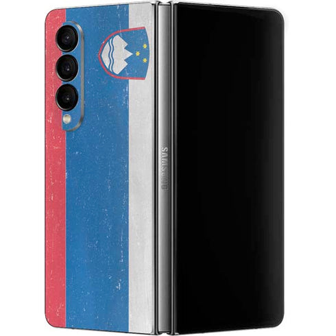 Slovenia Flag Distressed Galaxy Z Fold4 5G Skin