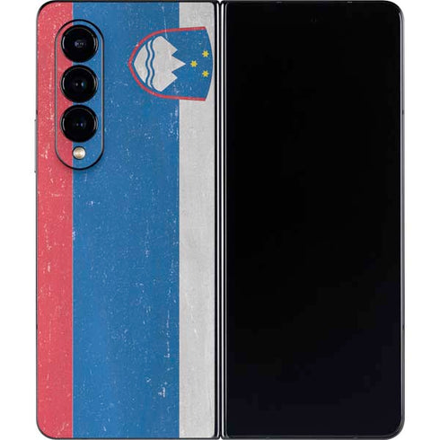Slovenia Flag Distressed Galaxy Z Fold4 5G Skin
