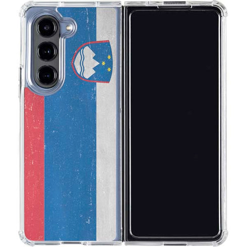Slovenia Flag Distressed Galaxy Z Fold5 5G Clear Case